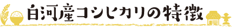 白河産コシヒカリの特徴